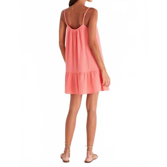 NEW Z SUPPLY women's amalia gauze mini dress in papaya glow - Picture 3 of 4